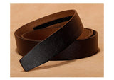 Brand 100% Pure Cowhide Belt Strap No Buckle Real Genuine Leather Belts without Automatic Buckle Belt for Men's Mart Lion   