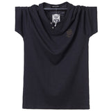 Summer Men's T-shirt Crew-Neck T Shirt Cotton Large Tops Tee Breathable Slim Fit T Shirt Homme  Oversized Mart Lion Black L 