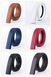 3.5cm Men's Belt No Buckle Cowskin Cow Genuine Leather Belt Body Without Automatic Buckle Strap Blue Red Coffee Brown White Black Mart Lion   