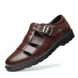Men's Casual Beach Shoes Wear Hollow Sandals Mart Lion Chocolate 38 