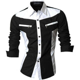 Jeansian Men's Casual Dress Shirts Desinger Stylish Long Sleeve WineRed2 Mart Lion Z018-Black US M(170-175cm)70kg China