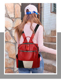 PU Leather Women Backpack Anti-Theft Travel Backpack Large Capacity School Bags for Teenage Girls Mochila Mart Lion   