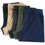 0 Men's style Slim Casual Pants Simple Male Cotton Solid color Trousers Office work pants Mart Lion - Mart Lion