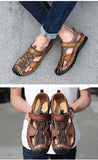 Classic Men's Sandals Summer Genuine Leather Outdoor Casual Lightweight Sneakers Mart Lion   