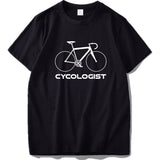 Bike T Shirt Cycologist Bicycle Graphic Print Design Short Sleeve Tops Tee Homme 100% Cotton Mart Lion Black EU Size S 