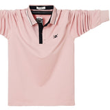 Men's Polo Shirt Long Sleeve Polo Shirt Contrast Color Polo Clothing Autumn Streetwear Casual Tops Cotton Polo Mart Lion   