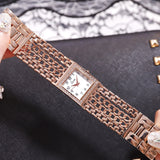 K Ins Vintage Women Square Watch  Gold Chain Alloy Rhinestone Quartz Jewelry Mart Lion   