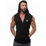 Cotton Sweatshirts fitness clothes bodybuilding Muscle workout tank top Men's Sleeveless sporting Shirt Casual Hoodie Mart Lion Black M China|No
