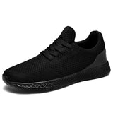 Summer Men's Running Shoes Lace Up Shoes Lightweight Breathable Walking Sneakers Tenis Feminino Zapatos Mart Lion black 052 36 