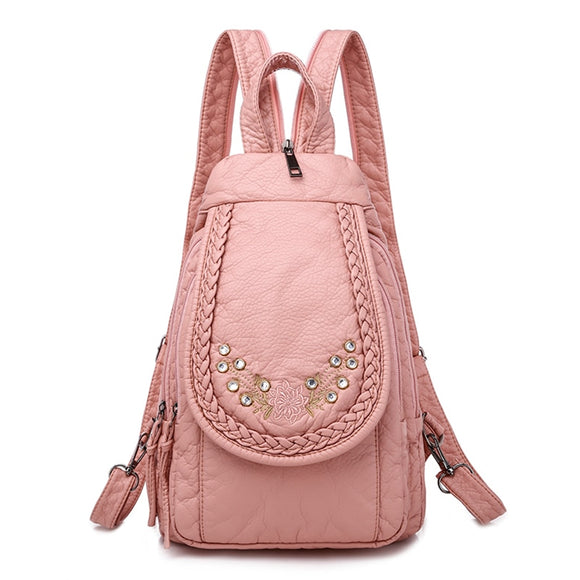 Hot White Women Backpack Female Washed Soft Leather Backpacks Ladies Sac A Dos School Bags for Girls Travel Back Pack Rucksacks Mart Lion L China 