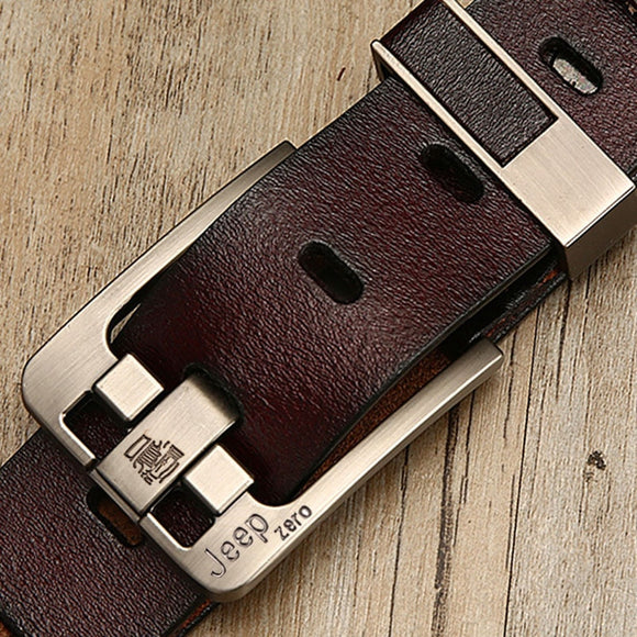 men's belt leather belt genuine leather strap luxury pin buckle fancy vintage jeans Mart Lion Dark Brown 100cm 