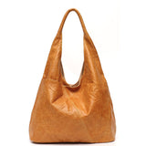 SC Single Handle Over Shoulder Hobo Bag Women Retro Leather Soft Multi Pockets Large Capacity Handbag Vintage Style Snap button Mart Lion CAMEL  