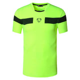 jeansian Men's Sport Tee Shirt T-Shirt Tops Running Gym Fitness Workout Football Short Sleeve Dry Fit LSL1050 Black2 Mart Lion LSL120-GreenYellow US S China
