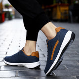 Men's Sports Casual Sneakers Leather Shoes Waterproof  Outdoor Flat Walking Shoe Man's Athletic Mart Lion   