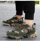 Green Breathable Sneakers For Men's Outdoor Non-Slip Hiking Shoes Trekking Low Camouflage Woman Hiking Shoes Zapatos Hombre Mart Lion   