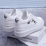  White Shoes Girls Flat Casuals Korean Style Versatile Walking Flats Sneakers for Women Mart Lion - Mart Lion