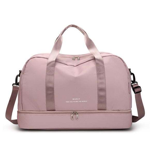 Women Handbag Nylon Luggage Crossbody Men Travel Bag Casual Ladies Shoulder Mart Lion Pink  