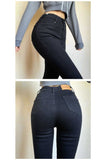  Classic Vintage Buttocks Black Gray Jeans for Women High Elastic Mom Jeans Female Washed Stretch Denim Pencil Pants clothes Mart Lion - Mart Lion
