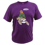 100% Cotton Sloth Tortoise Snail T Shirt Fun Race Competition Fast Joke Pun Gifts Tops Tee Mart Lion purple EU Size S 