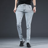  Trendy Men's Skinny Jeans Retro Washed Snowflake Slim Fit Type Classic Simple Casual Street Skateboarding Denim Pants Mart Lion - Mart Lion