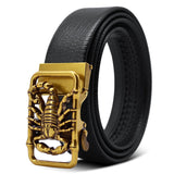 Metal Scorpion Shape 3D Buckle Belts Men's Leather Luxury Brand  Automatic Buckle Punk Belt Designer Belt Animal Mart Lion   