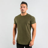 gym clothing fitness t shirt men's summer sports short sleeve t-shirt cotton bodybuilding muscle workout Mart Lion   