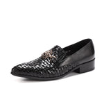 Summer pattern Men's Shoes Pointed Calf Office Dress Crocodile print Luxury Wedding Mart Lion black 1 43 China