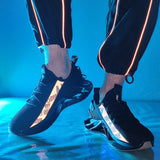 Fashion Reflective Red Running Shoes for Men Shockproof Blade Sneakers Male Breathable Knit Men Trainer Sneakers Zapatos Hombre  MartLion