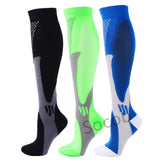 3/6/7 Pairs Compression Socks Men Women Running Sports Varicose Vein Edema Knee High 30 MmHg Leg Support Stretch Stocking Mart Lion 3 pairs-13 S-M 