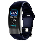 P11 Plus ECG+PPG Smart Bracelet Blood Pressure Heart Rate Monitor Band Fitness Tracker Pedometer Waterproof Sport Smartband Mart Lion Blue  