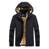 Winter Parkas Men's Warm Streetwear Casual Windbreaker Plus Velvet Bomber Jacket Detachable Hat Hooded Cotton-Padded Coats Mart Lion 8689H-Black M 