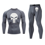 MMA Compression Sport suit Men's thermal underwear sets 1-3 piece Tracksuit Jogging suits Quick dry Winter Fitness Base layer Mart Lion 2-piece set 6 L 
