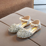 Summer Girls Shoes Bead Mary Janes Flats Fling Princess Baby Dance Kids Sandals Children Wedding Gold Mart Lion   