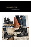Men's Workwear Side Zipper Martin Boots Plus Cotton Leather Shoes