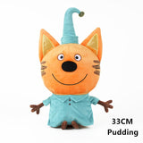 Genuine kid e cats My Family Three Happy Cats Plush Doll Cookie Candy Pudding Anime Cat Doll Toy Kawaii Mart Lion   