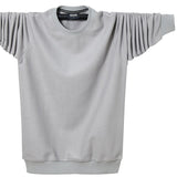 Autumn T-Shirt Men's Cotton T Shirt Full Sleeve Solid Color T-shirts Tops Tees O-neck Long Shirt Mart Lion Gray M 