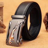 Belt Men's Genuine Leather Pure Cowhide Automatic Buckle Young People Trend Belt Casual Trouser Mart Lion   