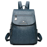 Leather Backpack Women Large Capacity Travel Backpack School Bags Mochila Shoulder Bags Mart Lion   