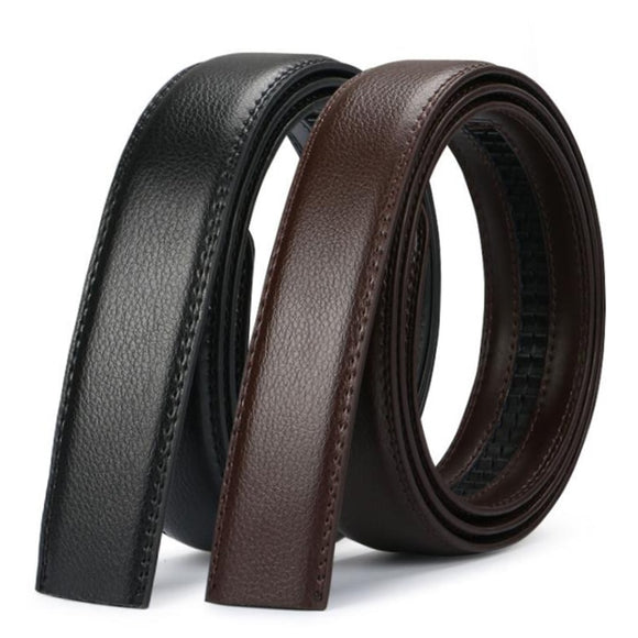 Men's Automatic Buckle Belts No Buckle 3.50cm Belt Body without Buckle Genuine Leather Strap Jeans Belt Wide Mart Lion   