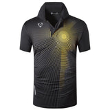 jeansian Men's Sport Tee Polo Shirts Golf Tennis Badminton Dry Fit Short Sleeve Mart Lion LSL266-Black US S 