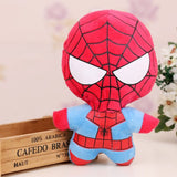 25pcs/lot Cute 4 inches Super Heroes Plush Toys Cartoon Mini Anime Spider Iron Man Keychain Gifts Mart Lion   