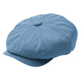 Newsboy Cap Men's Twill Cotton Hat 8 Panel Hat Baker Caps Retro Gatsby Hats Casual Cap Cabbie Apple Beret Mart Lion Light Blue 57cm 