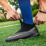 Breathable Mesh Men's Football Shoes TF/FG High-Level Socks After Wear-Resisting Football Sneakers Mart Lion   