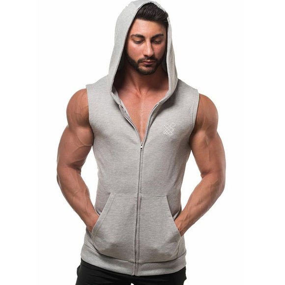 Cotton Sweatshirts fitness clothes bodybuilding Muscle workout tank top Men's Sleeveless sporting Shirt Casual Hoodie Mart Lion   