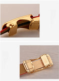 2022 Fashion Genuine Leather Belts for Women Soild Automatic Buckle Waist Belt for Jeans Pants Red White Pasek Damski Niebieski  MartLion