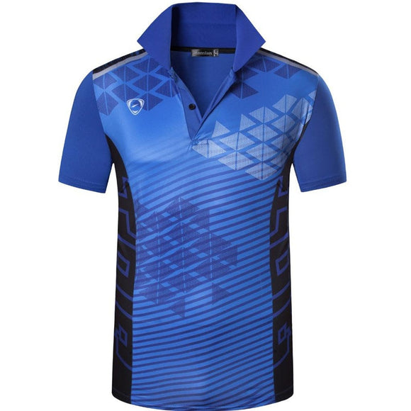 jeansian Men's Sport Tee Polo Shirts Golf Tennis Badminton Fit Short Sleeve Blue Mart Lion LSL294-Blue US S 