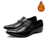 Summer Men Youth Office Elegant Pointed toe Leather shoes British formal Wedding Mart Lion black  plush 36 