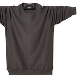 Autumn T-Shirt Men's Cotton T Shirt Full Sleeve Solid Color T-shirts Tops Tees O-neck Long Shirt Mart Lion Dark Grey M 