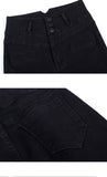  High Waist Three Buttons Jeans Women Skinny Korean Denim Pencil Pants Stretch Slim All-match Casual Denim Trousers Mart Lion - Mart Lion