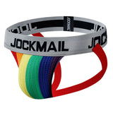 Men's Jockstrap Athletic Supporter Gym Strap Brief Jockstraps Gay Men's Underwear Mart Lion JM230Rainbow M(27-30 inches) 